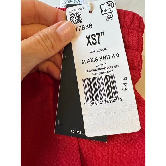 NEW Adidas Mens Shorts‎ Bundle of 2 Pairs Red Axis Sz XS - Picture 2 of 8